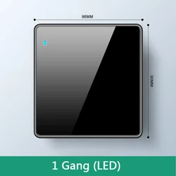 Home luxury wall charging power switch with usb wall outlet, speed switch electrical black glass lamp switch socket button