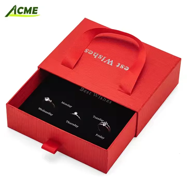2025 New Creative Jewelry Packaging Box with Bear Toy Elegant 8 Rose Flower Drawer Gift Box for Rings Necklaces 7 Days Earrings