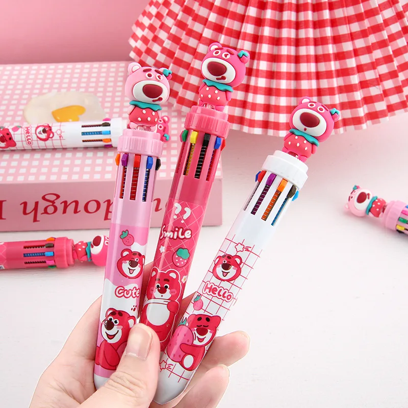 Cute Creative Multi-Functional Color Account Pen Ten-Color Press and Marking Ball Pen Made of Metal and Plastic