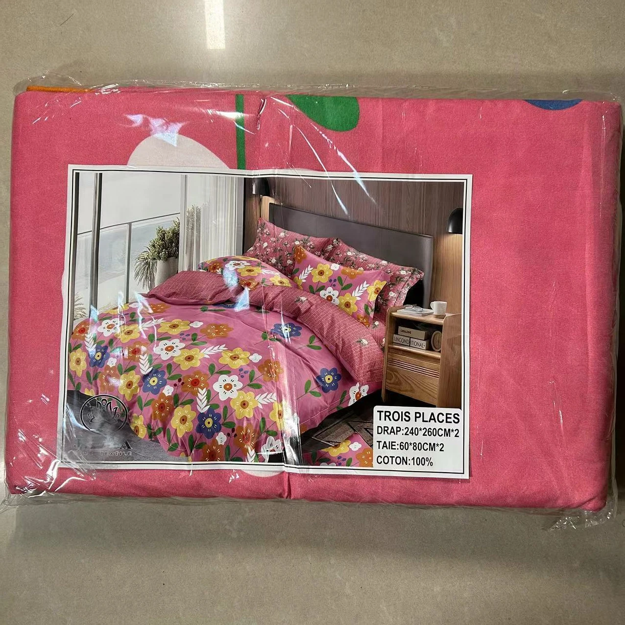 JiaJia large size 4 Piece Set Cotton Bedding Set 2 bed Sheet & 2 Pillowcases 3 places set in stock Queen
