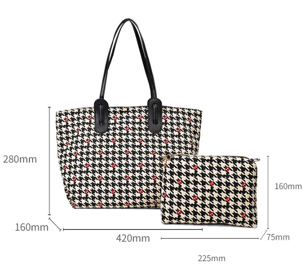 Tote Bag for Women PU Leather & Polyester Shoulder Bags Fashion Bags Large Purse and Handbags with Adjustable Shoulder Strap