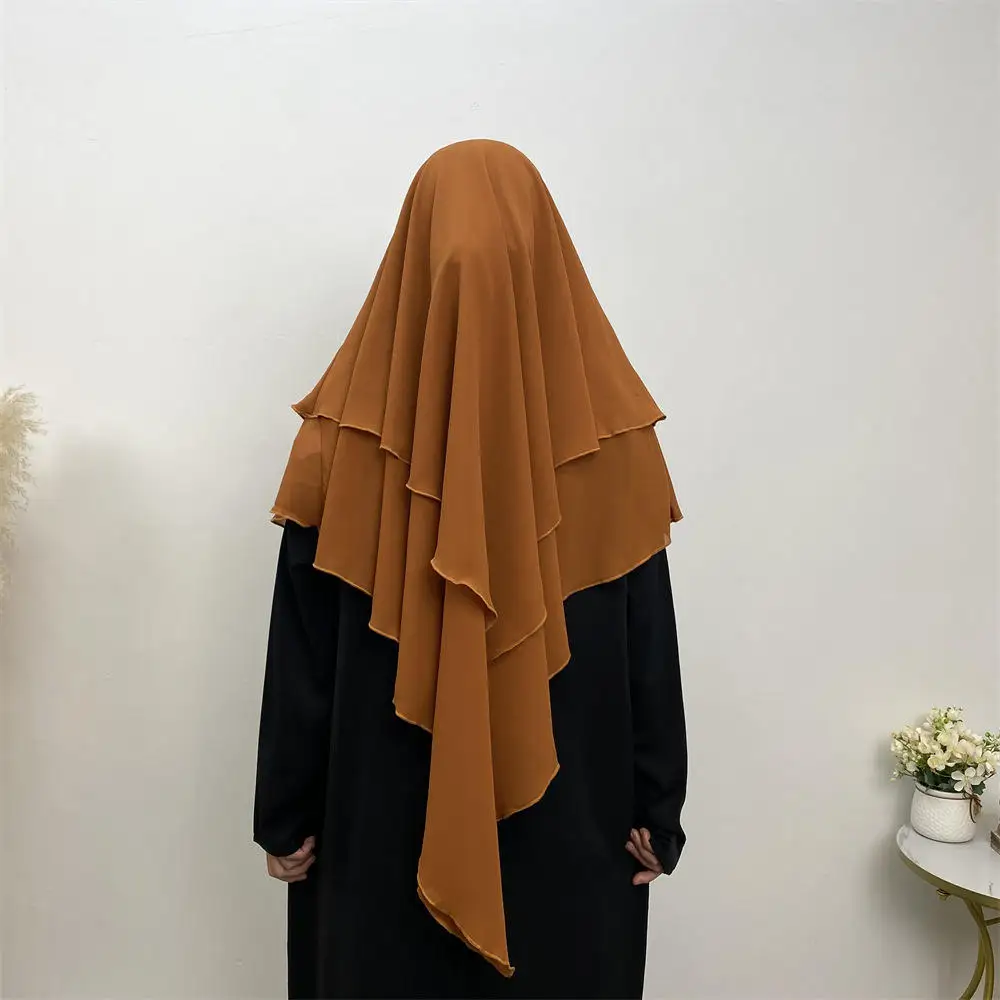 High Quality Islamic Clothing Muslim Hijab Jilbabs 2 layer Overhead Scarf Women Burkha Muslim Abayas Hijab