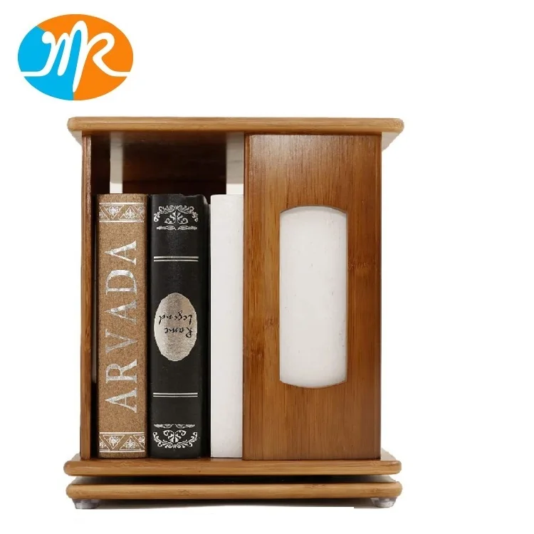 Настольный Вращающийся книжный шкаф из бамбука деревянный книжный шкаф для спальни