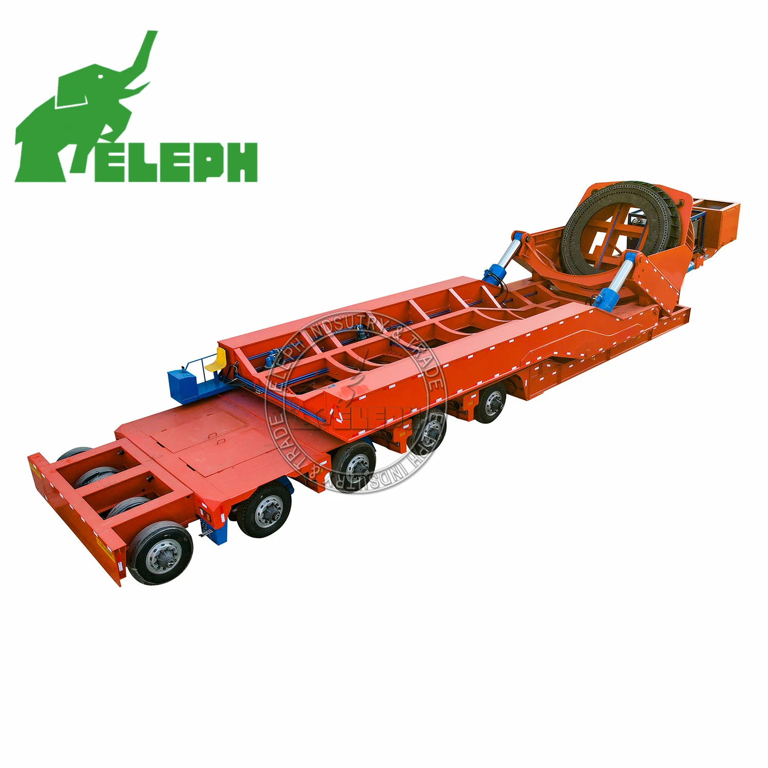 3 Axle 4 Axle 60Ton 80Ton 100Ton Low Bed Semi Trailer Wind Blade Transport Semi Trucks Trailer