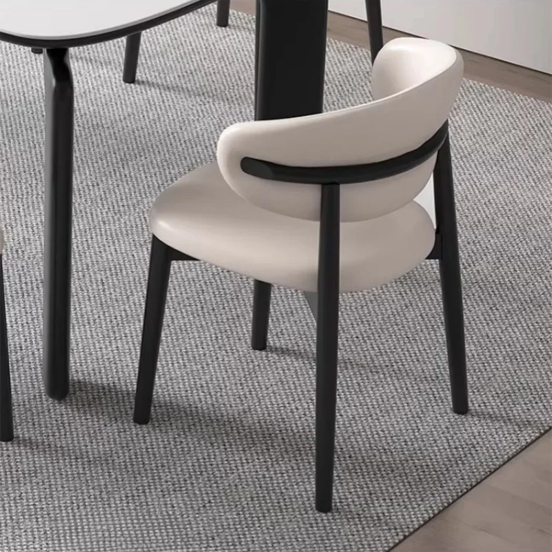 Modern Simple Light Luxury Rock Slab Dinning Table Set For 6 Chairs Solid Wood Frame Rectangular Restaurant Hotel Dining Table