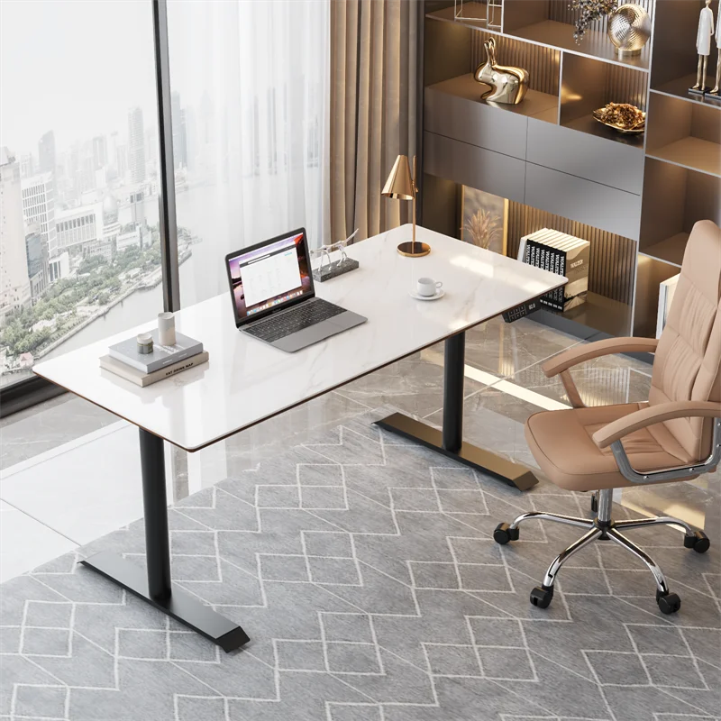 Ergonomic Electric Height Adjustable Sit To Stand Office Organizer Oak Tabletop Standing Desk Converter