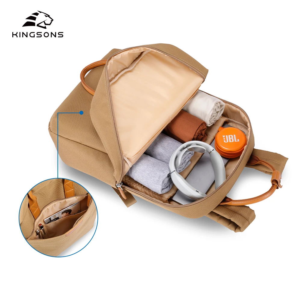 Kingsons wholesale backpack  15.6 inch travel Waterproof light school Backpack Travel Bag polyester sac a dos bag backpack