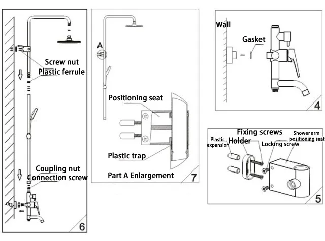 
KD-05S Temperature control shower faucet, overhead shower, bath shower mixer 