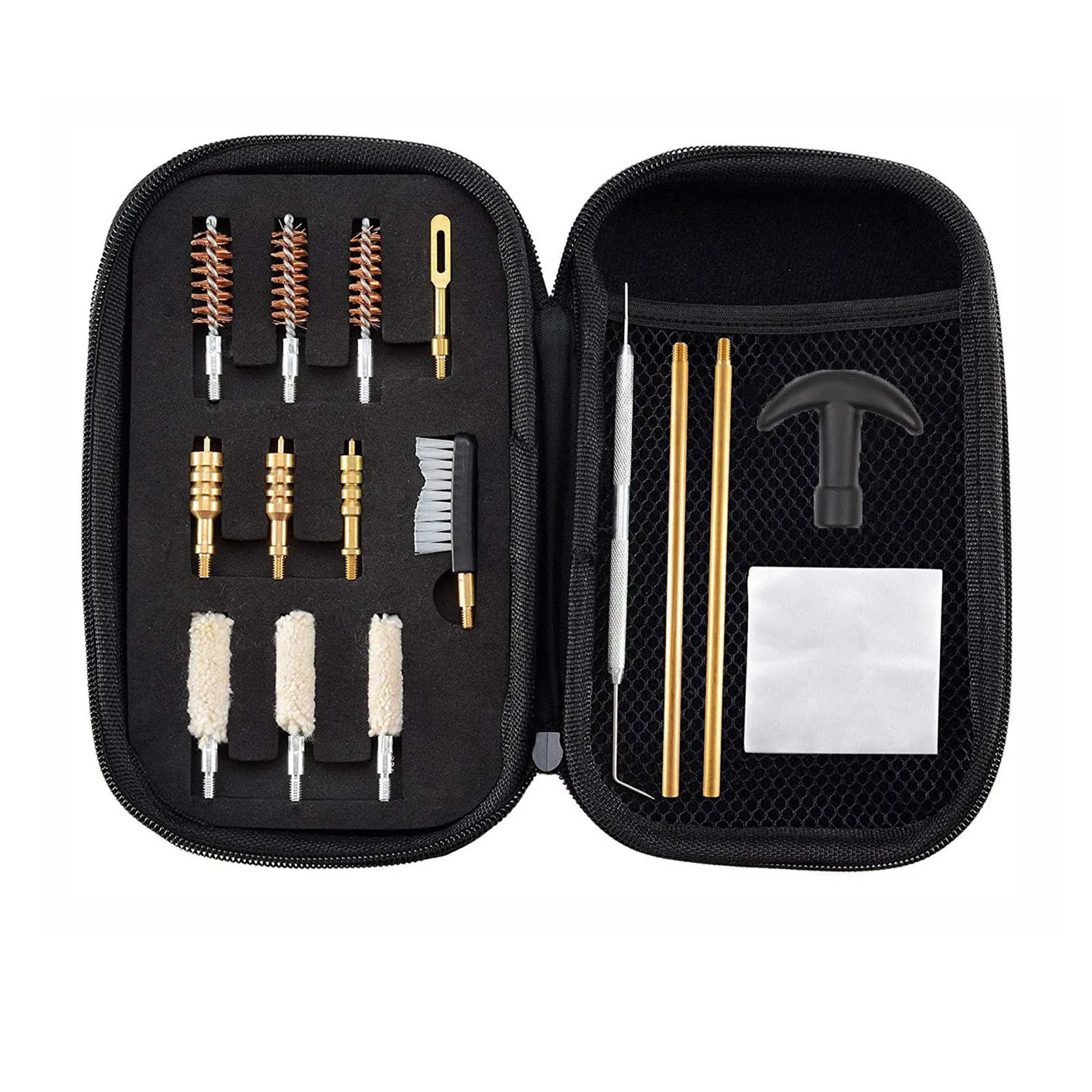 .22 .357/.38/9mm .40 .45 Caliber Cotton Mop Bronze Bore Brush Brass Jag Universal Gun Cleaning Kit