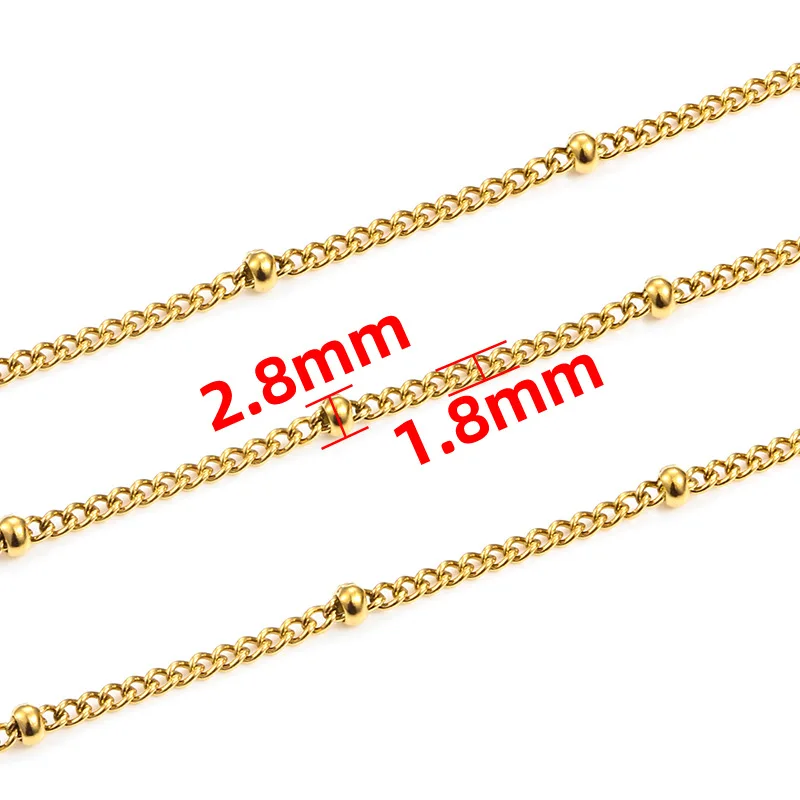 Stainless steel clip bead side chain twist chain  vacuum electroplating DIY accessories necklace bracelet clavicle chain