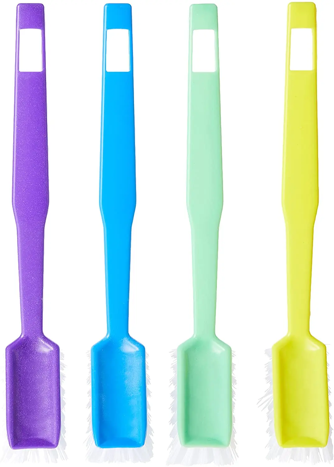 High Quality Eco-Friendly Dish Cleaner Long Dish Brush with Soft Plastic Bristles and Strong Handle Pack of 4 for Kitchen Use