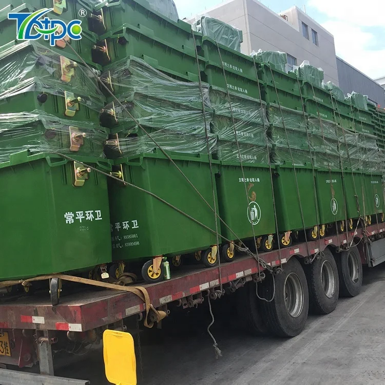 heavy duty industrial plastic bins with lid with wheels and 660 L containers plastic dustbin 600litres