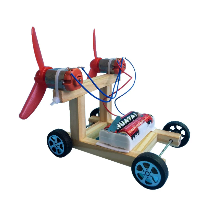 Educational Stem Toys Science Kit Wooden Wind Powered Car For Kdis