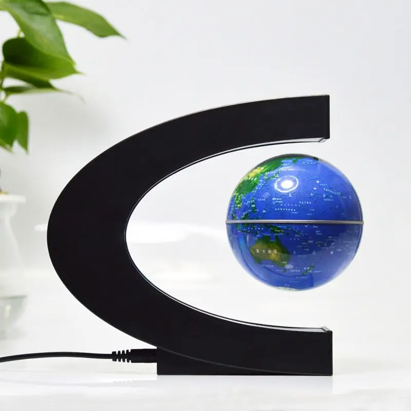 
3 inch C Shape Anti Gravity Magnetic Levitation Floating Globe Mysteriously Air World Map with LED Lights Toys 