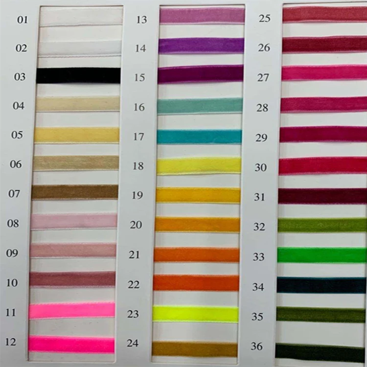 solid color single double faced black nylon striped velvet ribbon roll 9/16/25/38mm