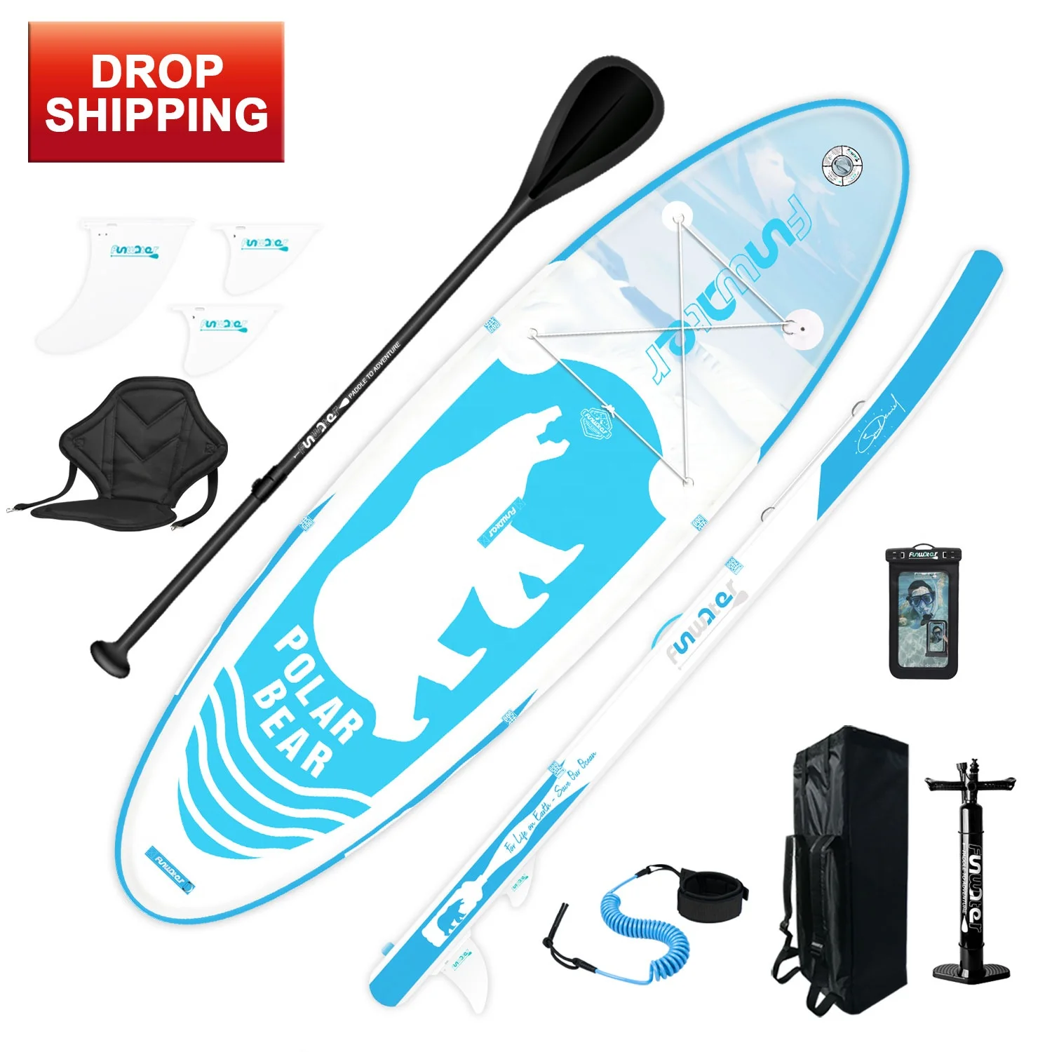 FUNWATER Drop Shipping surfing inflatable stand up sup paddle board stand up surf board surfboard