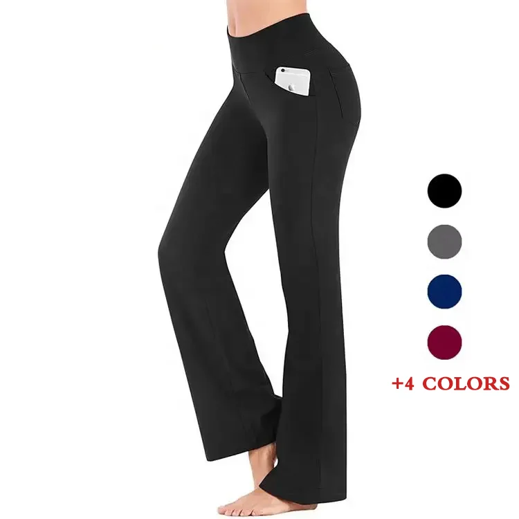 Wholesale custom low rise yoga pants flared leg Bell Bottom Yoga Leggings Workout Gym Sports Wear Flare Pants For Women