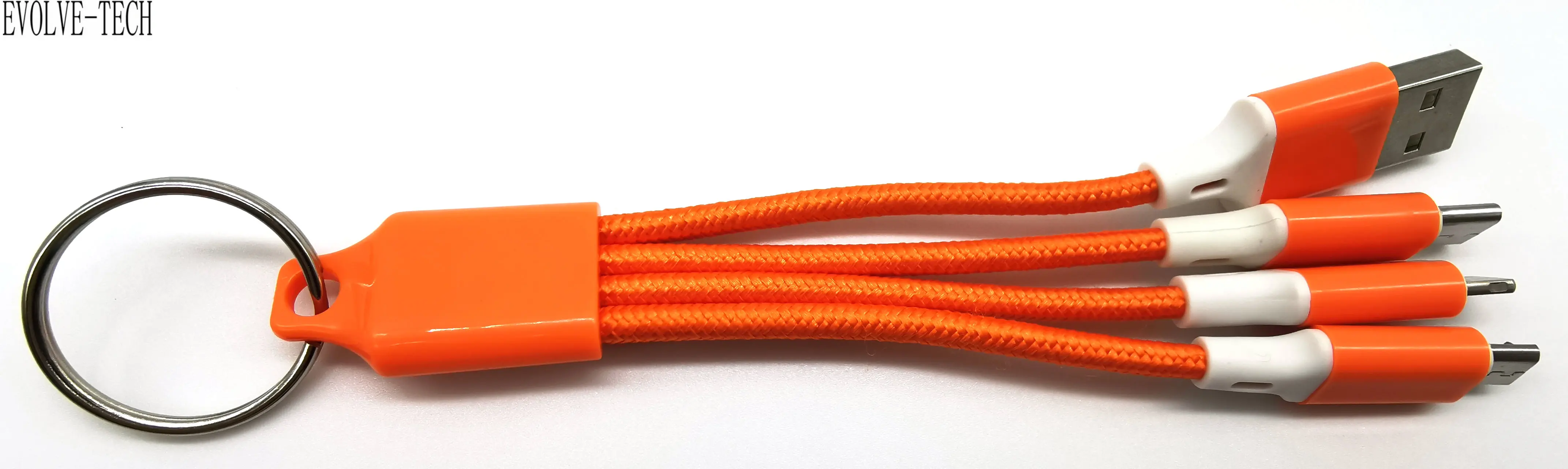  0 13 М Портативный Плетеный Многофункциональный 3 в 1 брелок USB зарядный кабель Быстрая зарядка 8pin micro type c
