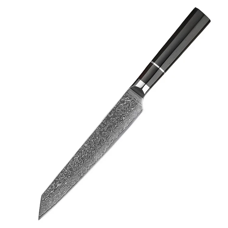 Amber Professional 8 inch DLC Like Black Coated Blade Japanese VG10 Copper Damascus Knives Chef Knife with Wooden Resin Handle