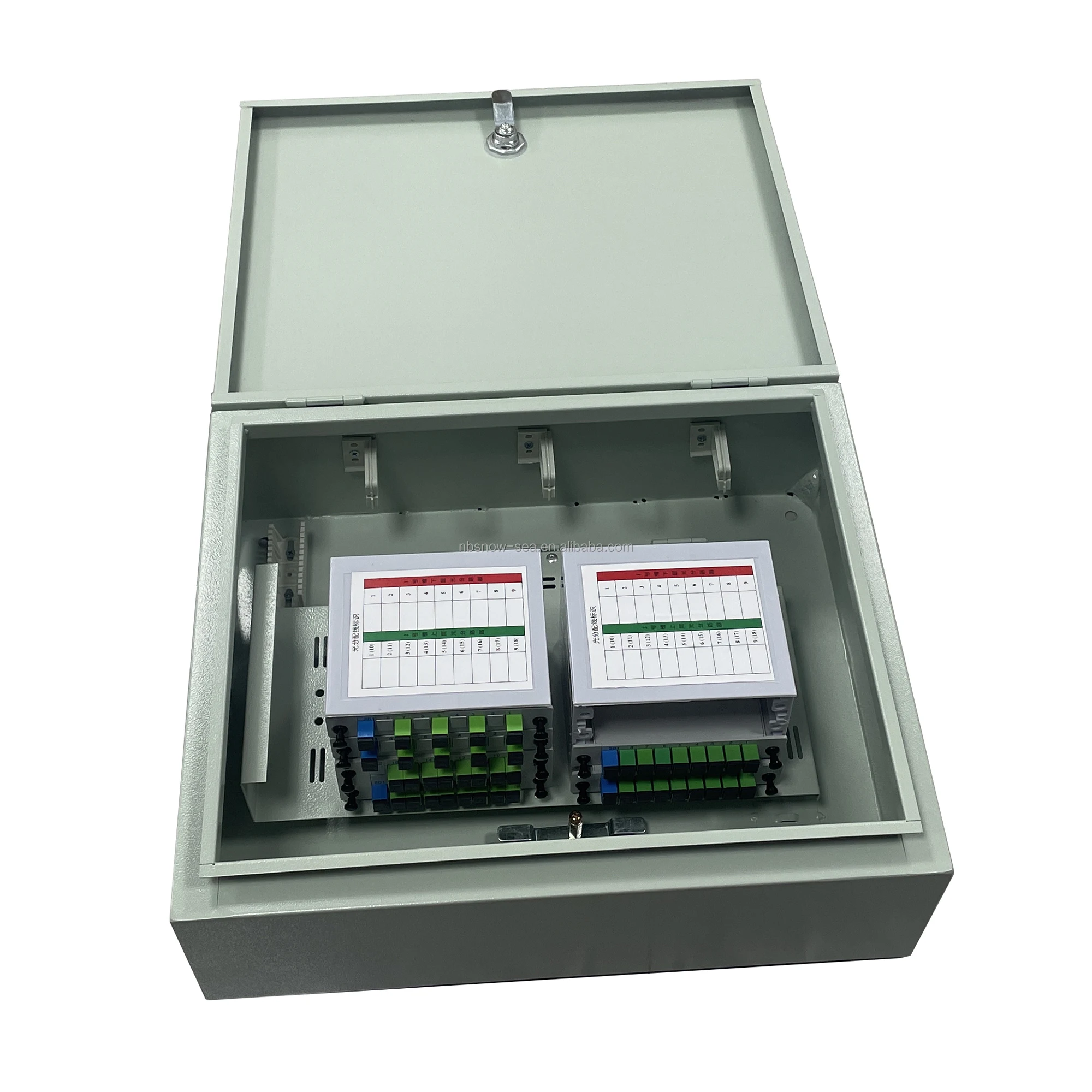 Metal Material Optical Splitter Box for 2pcs 1*32 LGX Box PLC Optical Splitter with Active Plate