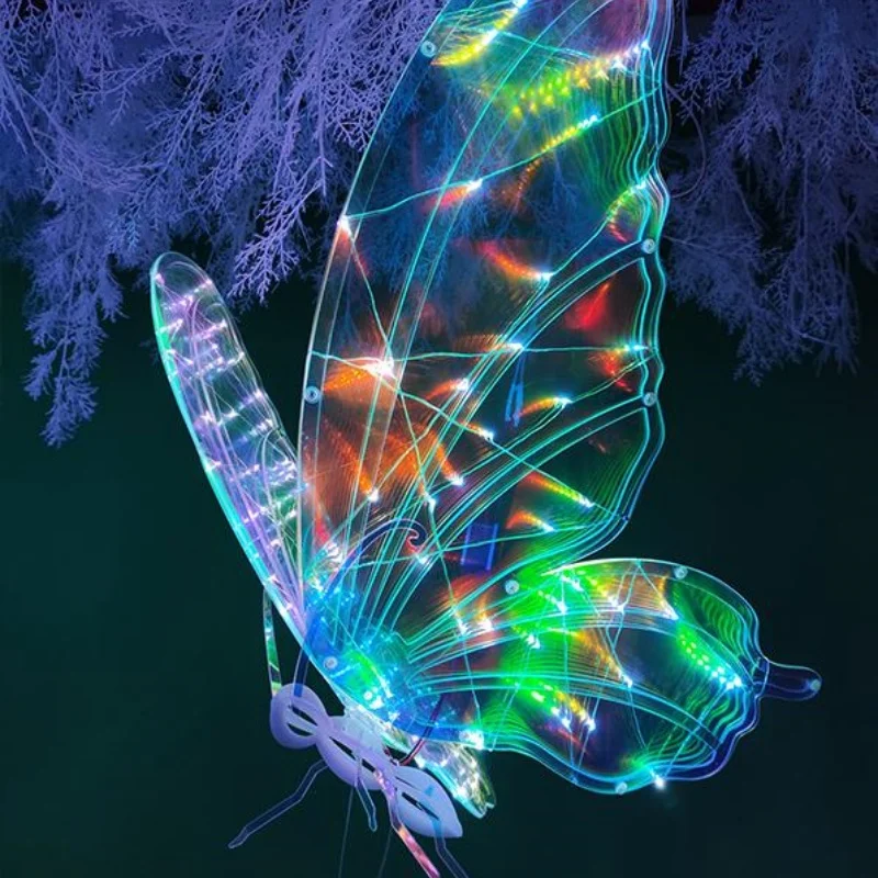 Exquisite Fashion Luminous Butterfly Ornaments High-end Laser Lights Wedding Venue Props Decoration  Lights