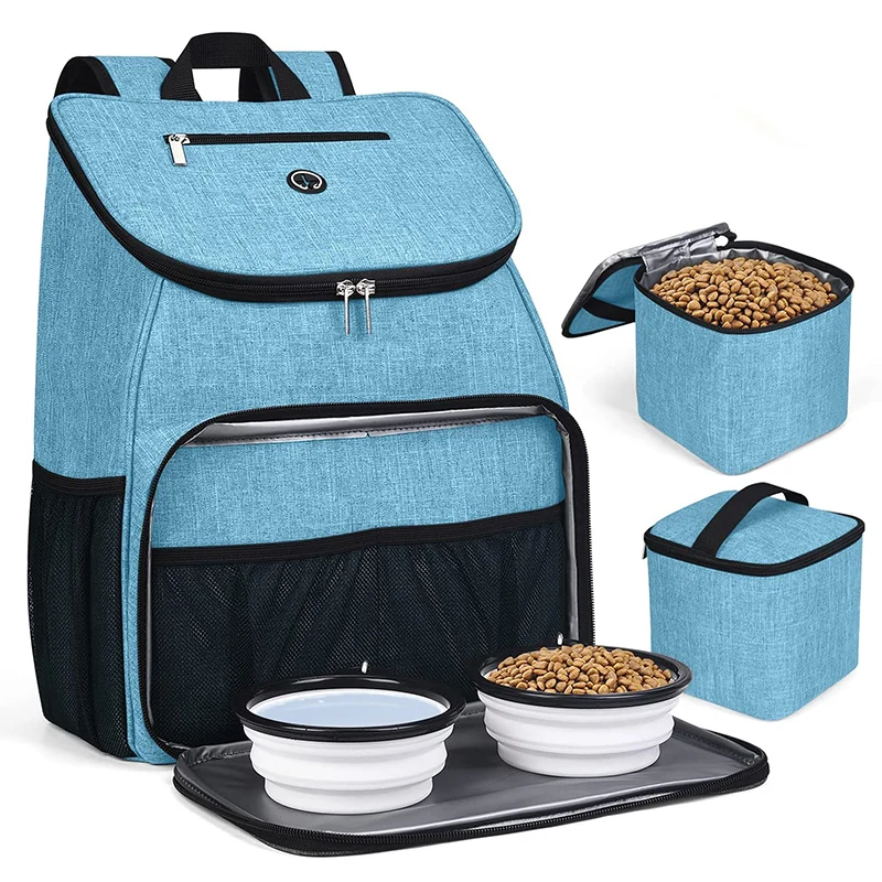 Airline Approved Pet Supplies Backpack Expandable Durable Pet Carrier Backpack with 2 Silicone Collapsible Bowls