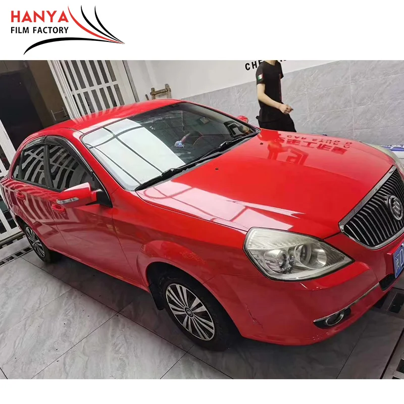 1.52x18M Air Bubble Free High Quality Glossy Rouge Auto Vinyl Decal Stickers Paper Car Wrap Films