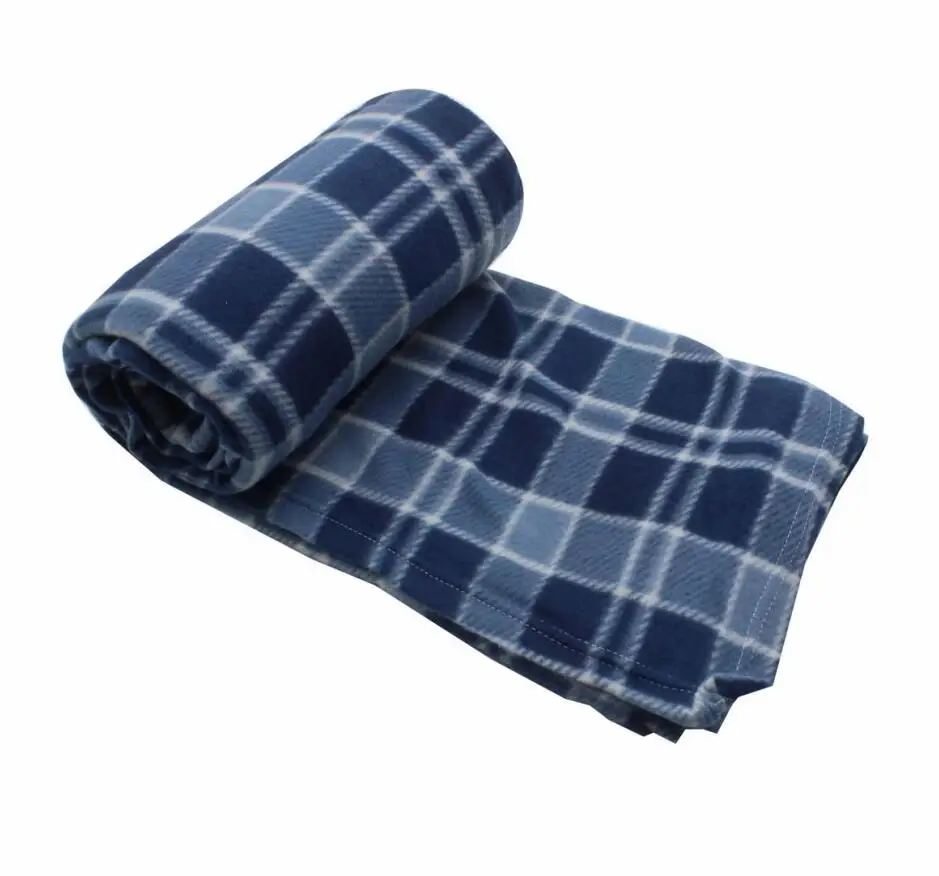 cheap fleece checked plaid printed fleece blanket