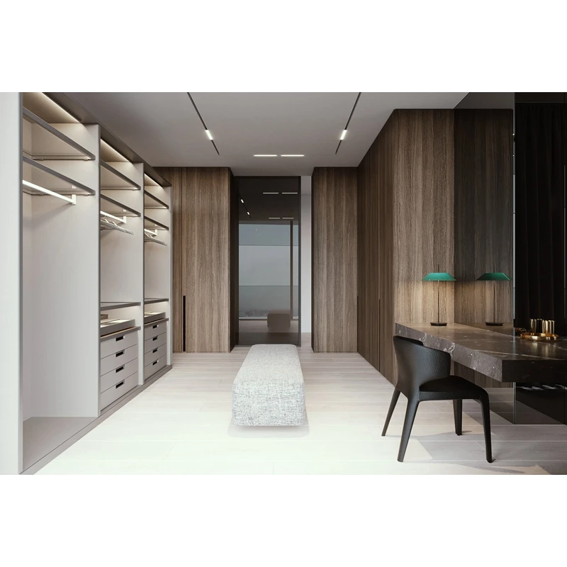 Luxury Hotel Apartment MDF Plywood Walnut Veneer Furniture Set