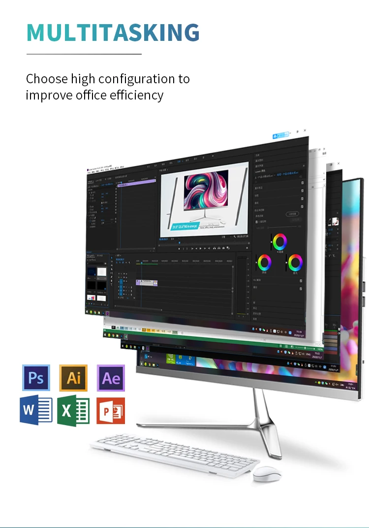 Best price Core I3 I5 I7 HD Graphics Business BT 4.0 Cam 0.3M 21.5 inch Monoblock Computers Desktops All in One PC Computers