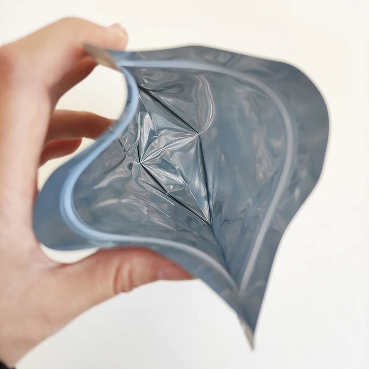 Laminated Aluminum Foil Zip Lock Bag Stand Up Pouch /matt White Foil Pouch /zip Lock Coffee Bag With Degassing Valve