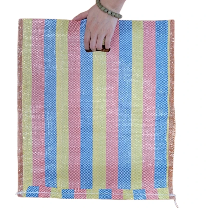 Wholesale transparent red used laminated pp woven sacks 5kg  50kg rice bag with plastic handle