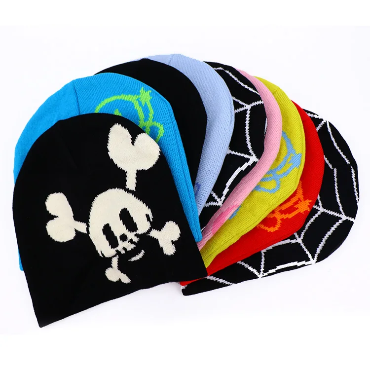 Fashion Christmas men women multicolor winter warm acrylic custom jacquard logo knitted beanies hat