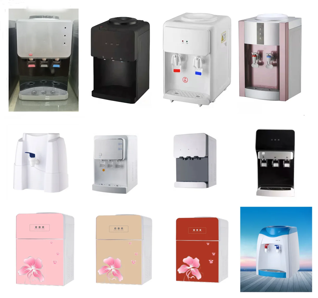 Pipeline Black Silver UK EU Plug 2 Tags Compressor Cooling Hot Cold Water Dispenser