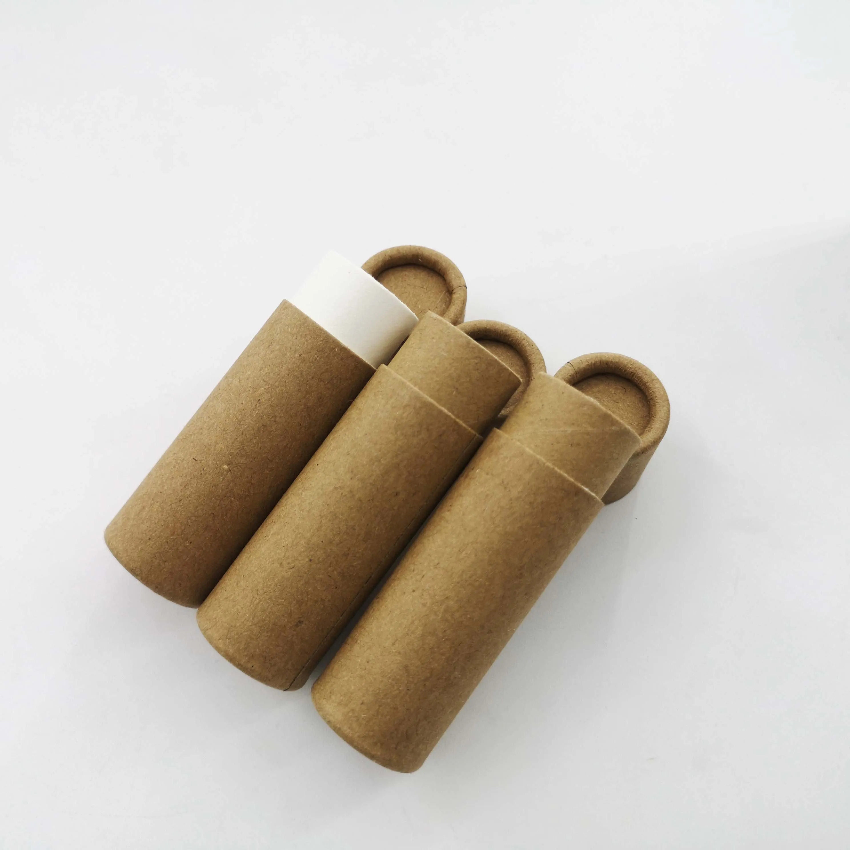Biodegradable 2oz Kraft Cardboard Lip Balm Deodorant Stick Container Packaging Push up Paper Tube