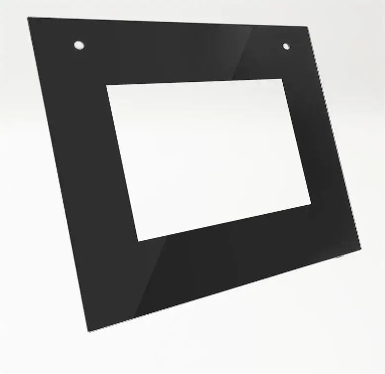 Heat resistant silk screen printed paint custom cut tempered glass for pizza microwave oven outer door with display window