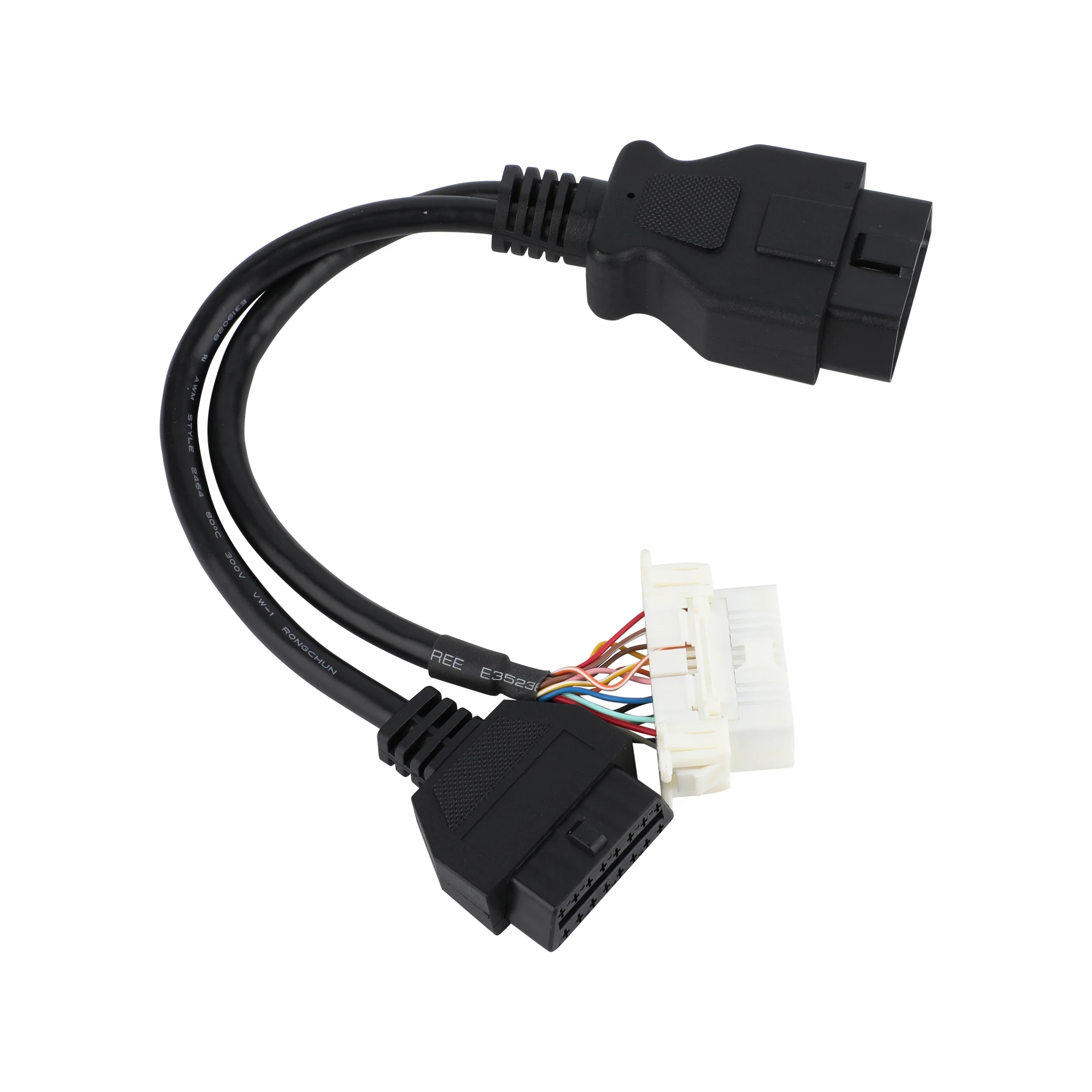 Free sample customized OBD OBD2 OBDII 16Pin 12V 24V connector Y cable free sample