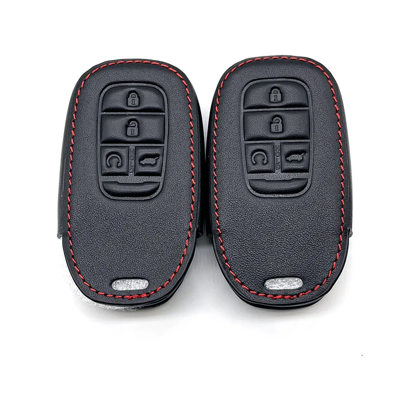 Leather Car Key Cover Remote Fob Shell Case Auto Accessory For Honda CR-V CRV Civic Accord Pilot HR-V Pilot Sport 2022 2023 2024