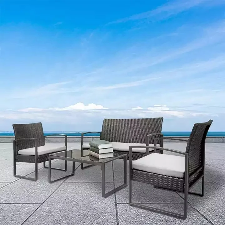 Outdoor Patio Furniture  Rattan Garden Sofa 4pcs Set