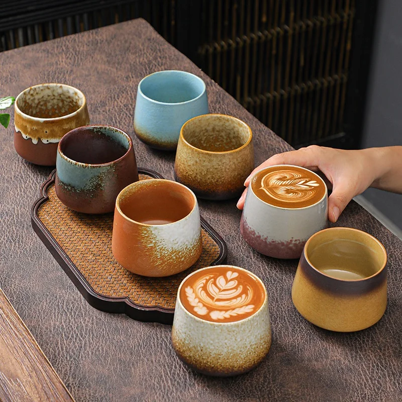 200ml Colourful Vintage Cheap Espresso Ceramics Milk Tea Cups Mugs Chinese Porcelain Tea Cups with Custom Logo