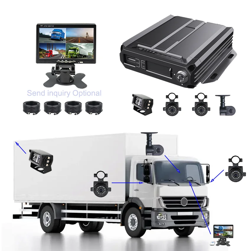 4g 1080p Truck Vehicle Monitoring Mdvr Recorder 4 Channel Dvr 2mp Night Vision H.265 4ch Sd Card Cmsv6 Mobile Dvr
