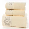 5 star hotel towels white custom logo bathroom linen 100% cotton face hand bath hotel towel set