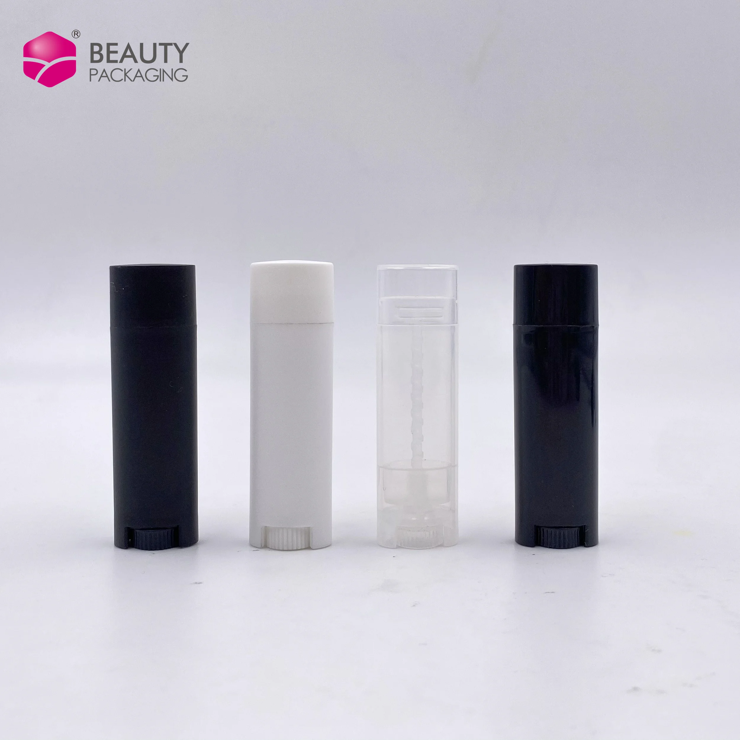 frosted white transparent 5g chapstick tubes lip balm flat oval twist matte black 15g deodorant stick container