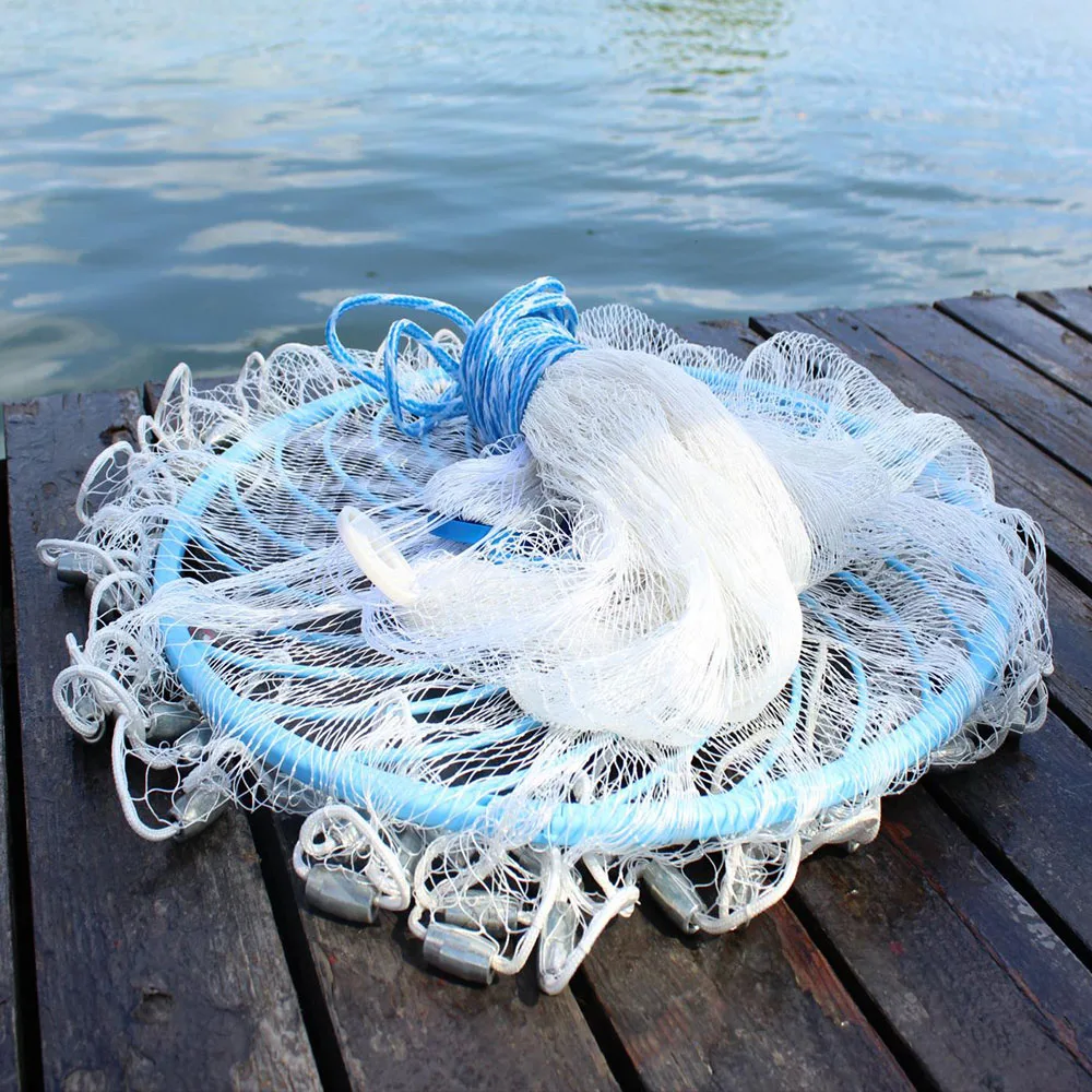 High quality monofilament lines throw catch drawstring casting fishing net