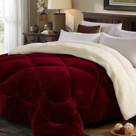 
Designers luxury velvet hotel dark color Sherpa fleece king/queen size cotton edredones buy bedding winter comforter quilt sets 
