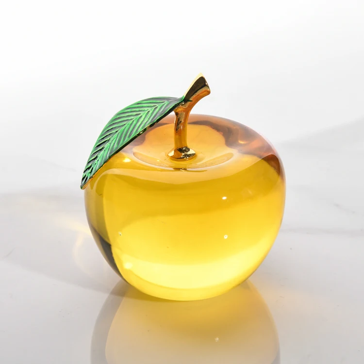 High Standard Clear Custom Direct Sales Fine Workmanship Crystal Apple Ornaments For Display