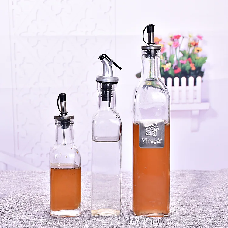 2024 стеклянный диспенсер для оливкового масла, набор дозаторов для кухонных бутылок, растительного масла и уксуса, 4 упаковки, большой контейнер для масла