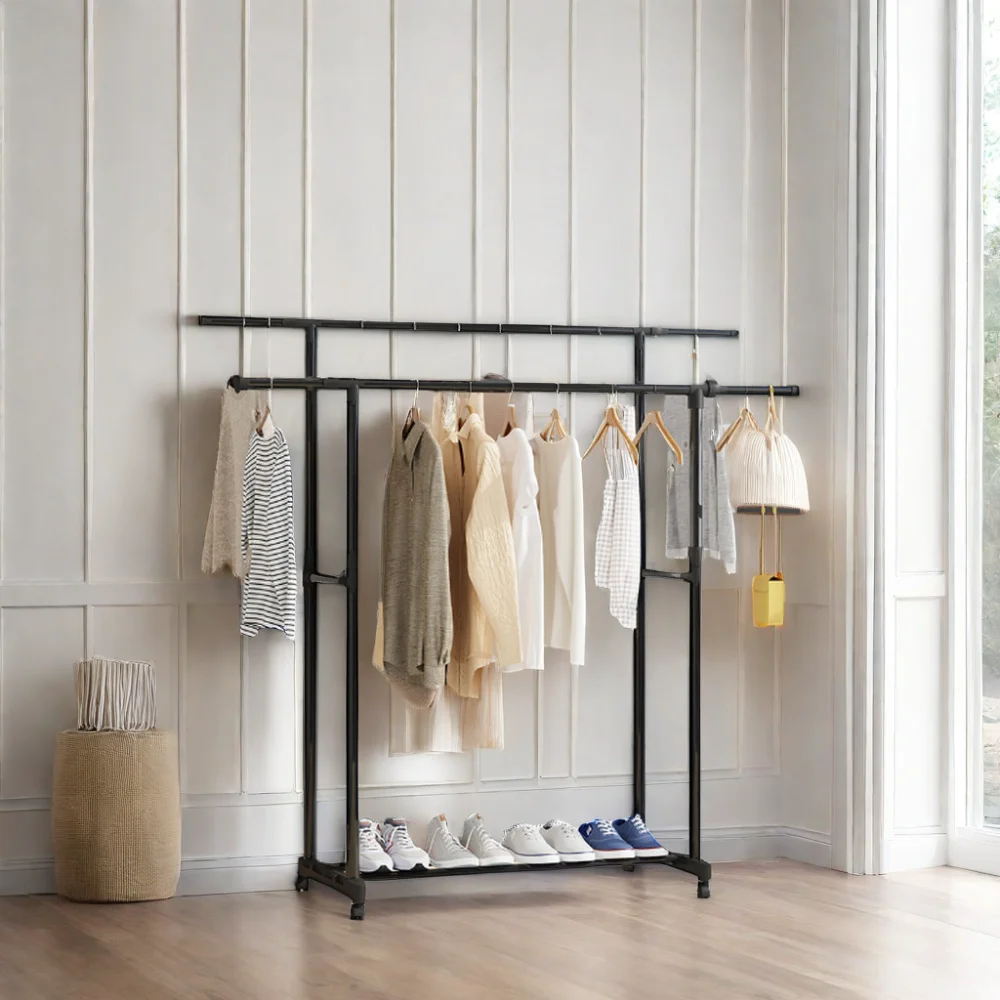 Factory New Design White Vertical Clothes Rack Portable Kids  Plastic Clothes Rack