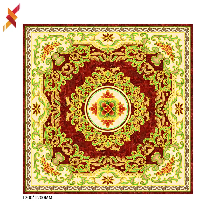 Polished golden crystal ceramic tile carpet for mid east