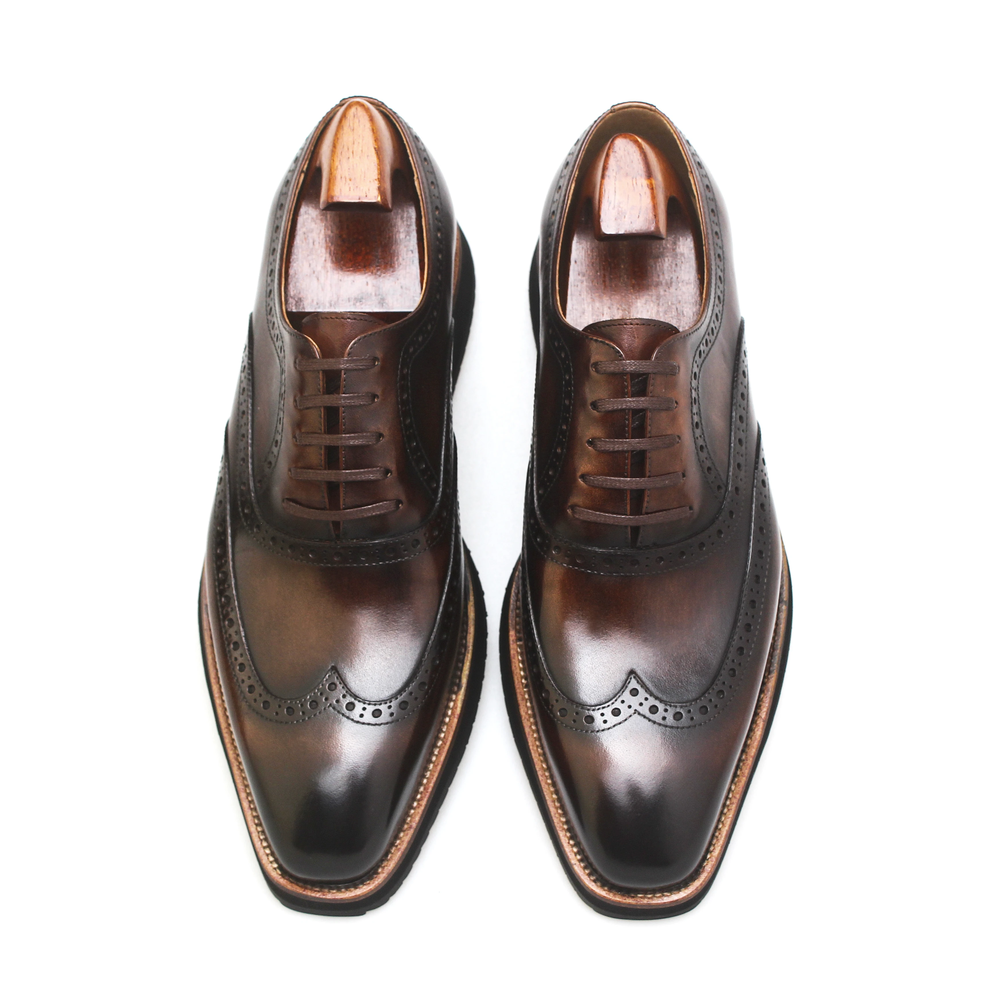 RN6689-B810 New Arrival Men Italian Handmade Painted Genuine Leather Sneakers Official Business Wedding Dress Shoes